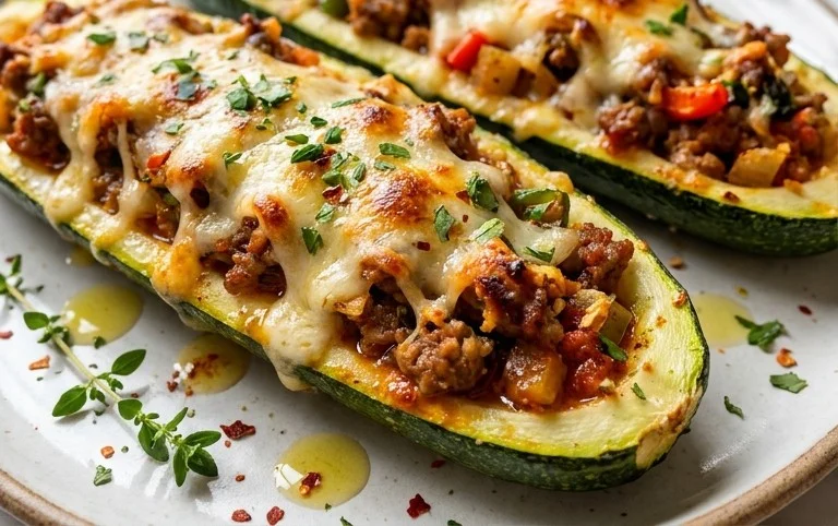 Baked Stuffed Zucchini Boats