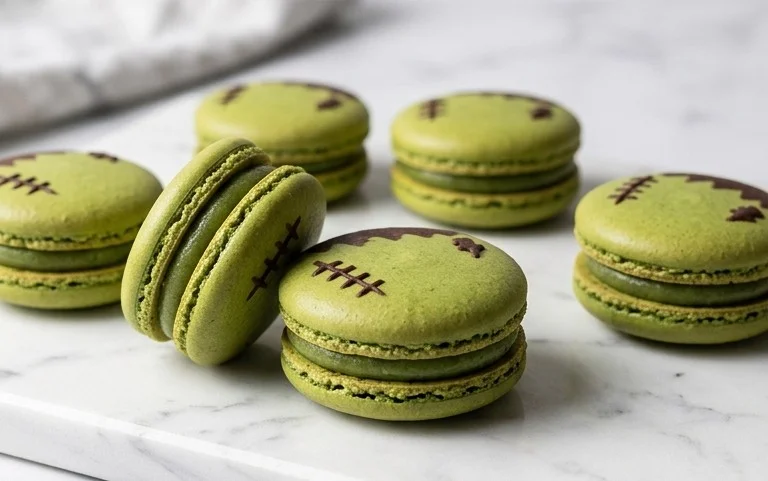 Macarons Frankenstein : Recette Halloween unique et gourmande