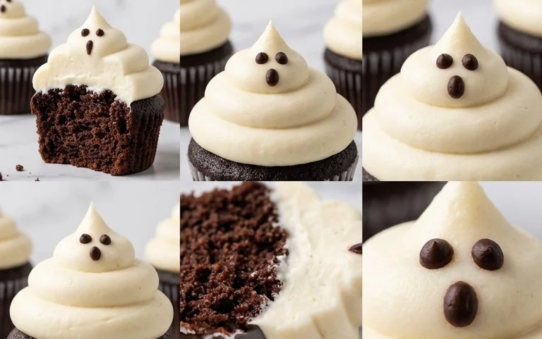 Cupcakes Fantômes : Recette Étrangement Délicieuse pour Halloween
