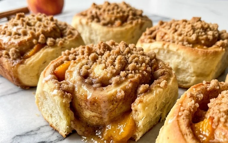 Rouleaux Cannelle Pêche Cobbler Crumble